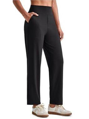 High Rise Ankle Yoga Pants Work Trousers 4-Way Stretch